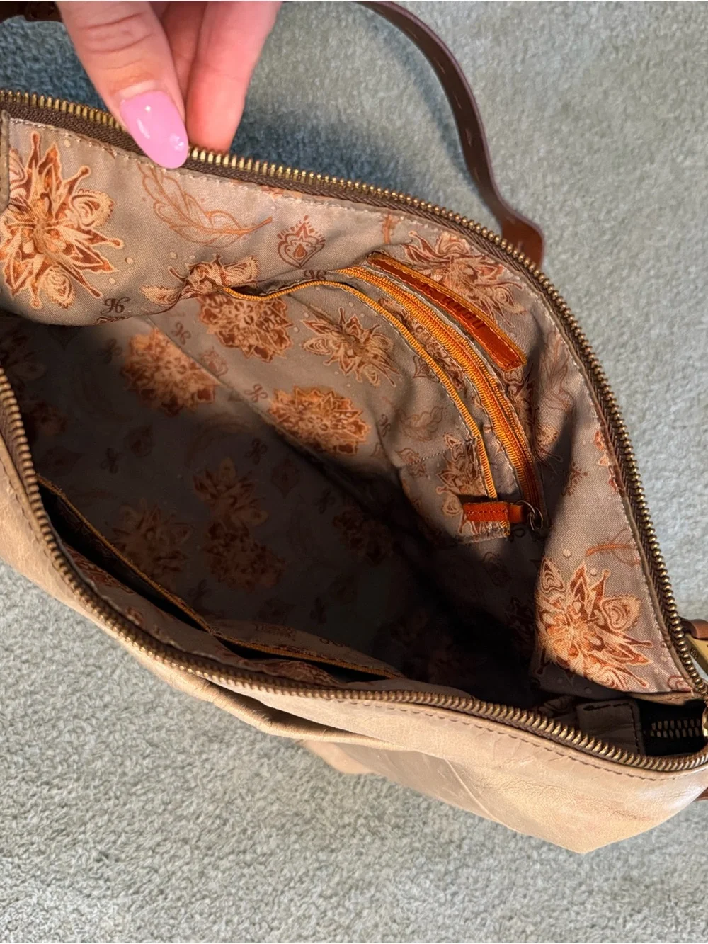 HOBO Genuine Leather Taupe Shoulder Bag + Original Dust Bag